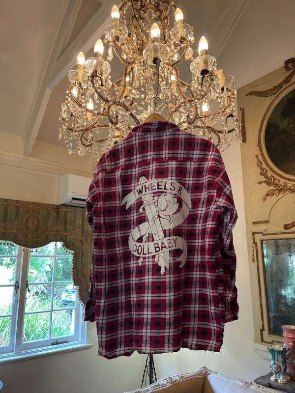 Vintage Flannel - Logo print    - Number 2 - Size - Small