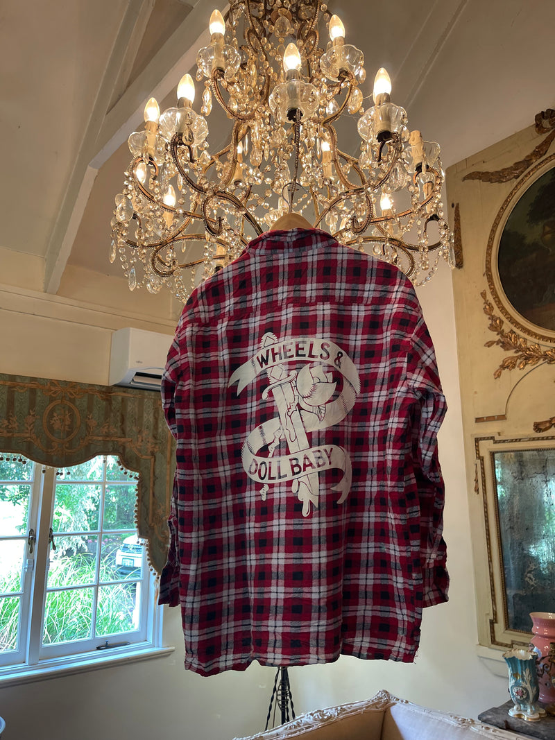 Vintage Flannel - Logo print    - Number 2 - Size - Small