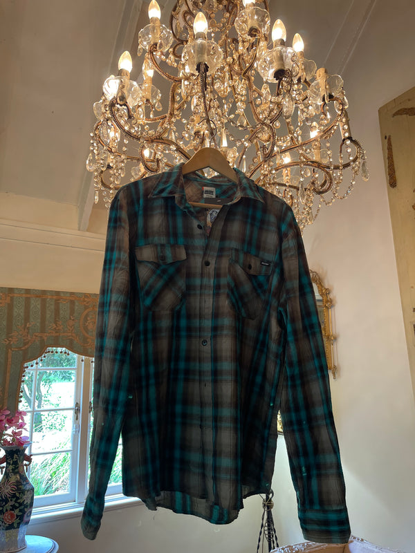 Vintage Flannel - Skull Print  - Number 3 - Size - Small