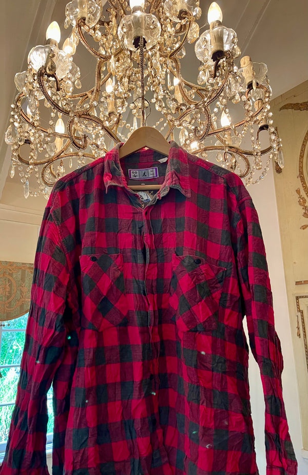 Vintage Flannel - Skull   - Number 4 - Size - Small