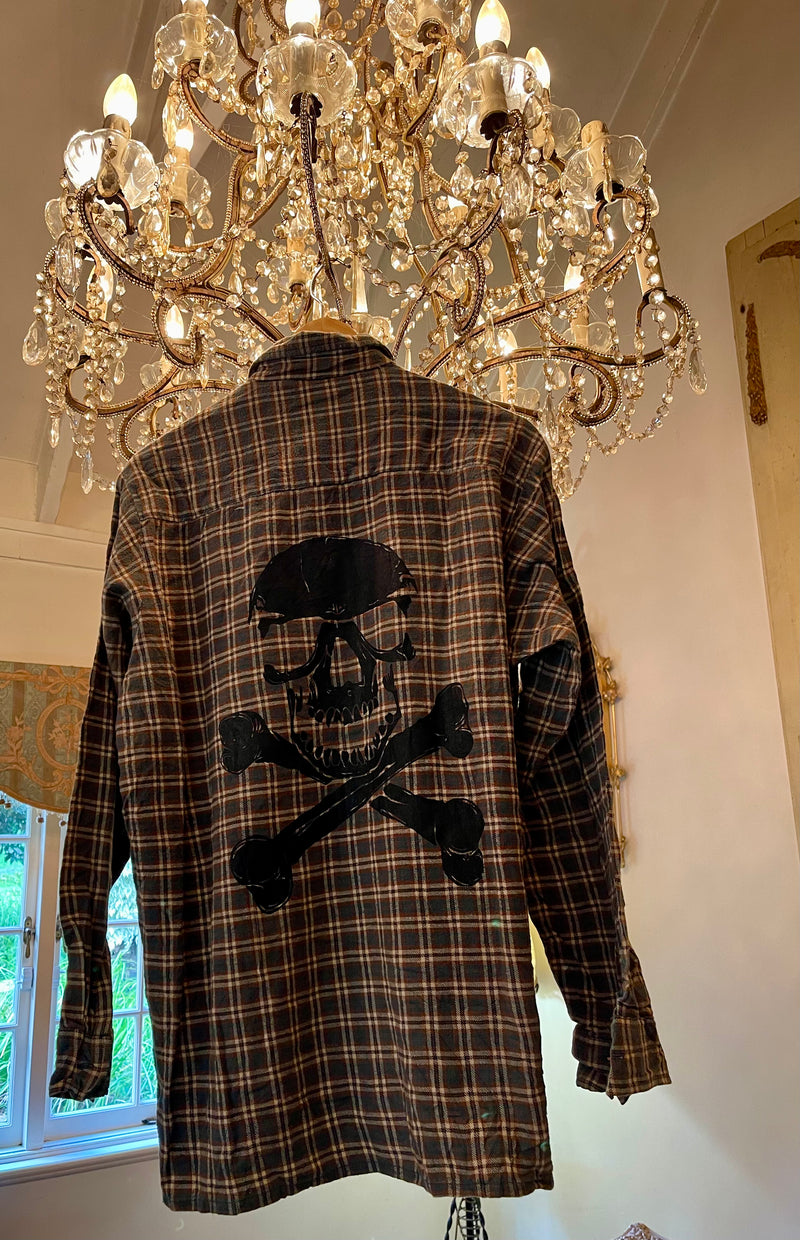 Vintage Flannel - Skull  - Number 5  - Size - Small