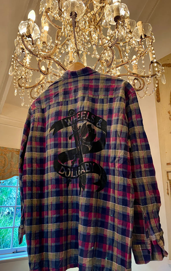 Vintage Flannel - Original logo print  - Number 6  - Size - Small
