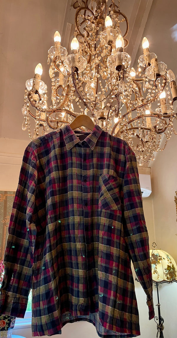 Vintage Flannel - Original logo print  - Number 6  - Size - Small