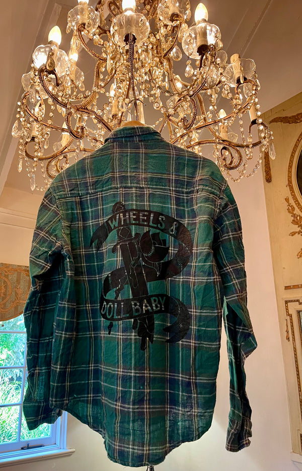Vintage Flannel - Original logo print  - Number 7  - Size - Small