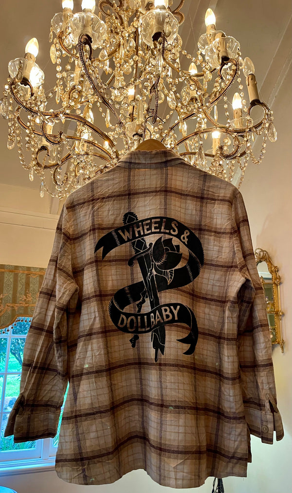 Vintage Flannel - Original logo print  - Number 8  - Size - Small