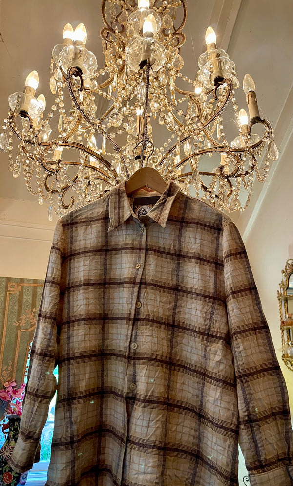 Vintage Flannel - Original logo print  - Number 8  - Size - Small