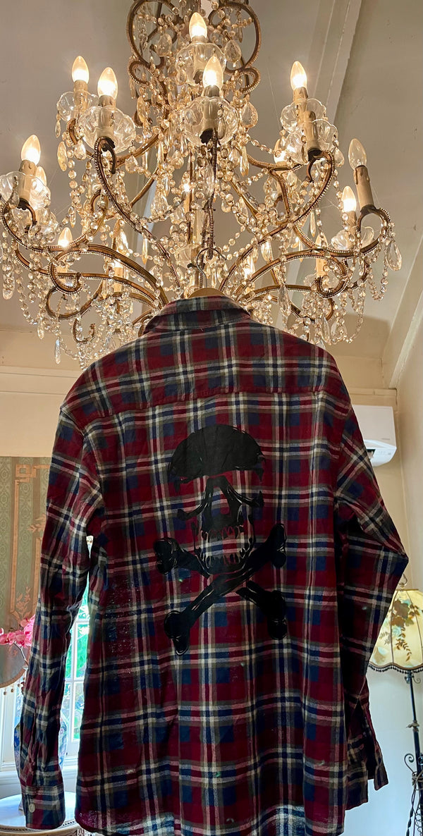 Vintage Flannel - Skull  - Number 23 - Size - Large
