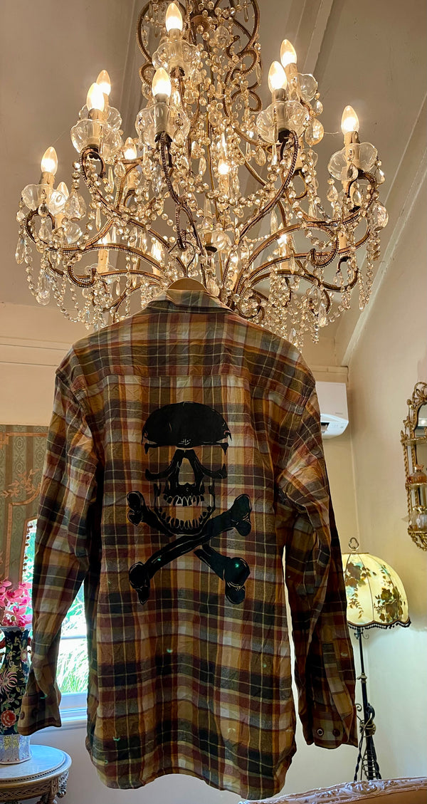 Vintage Flannel - Skull Print   - Number 20 - Size - Medium