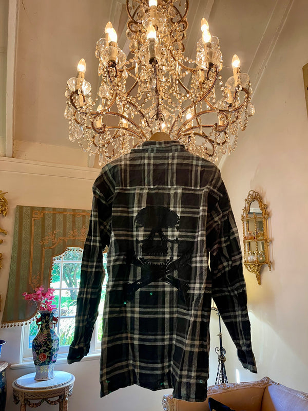 Vintage Flannel - Skull Print   - Number 29  - Size - Large