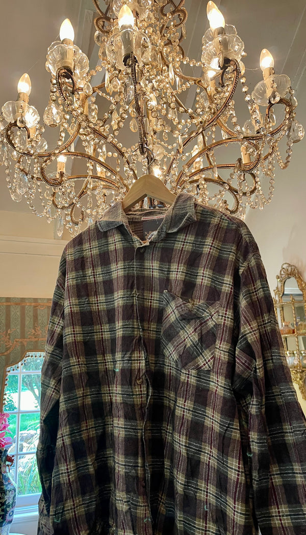 Vintage Flannel - Skull   - Number 30 Size - Large