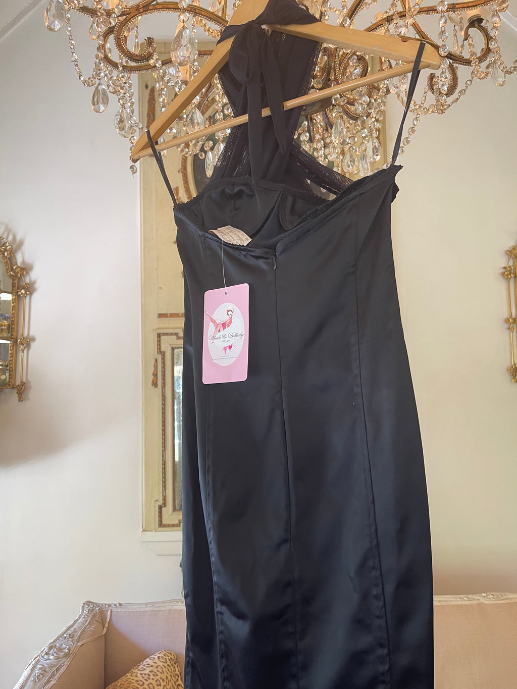Garage Sale - hardly worn size 10 classic satin bra dress with sheer halter attachment very sexy