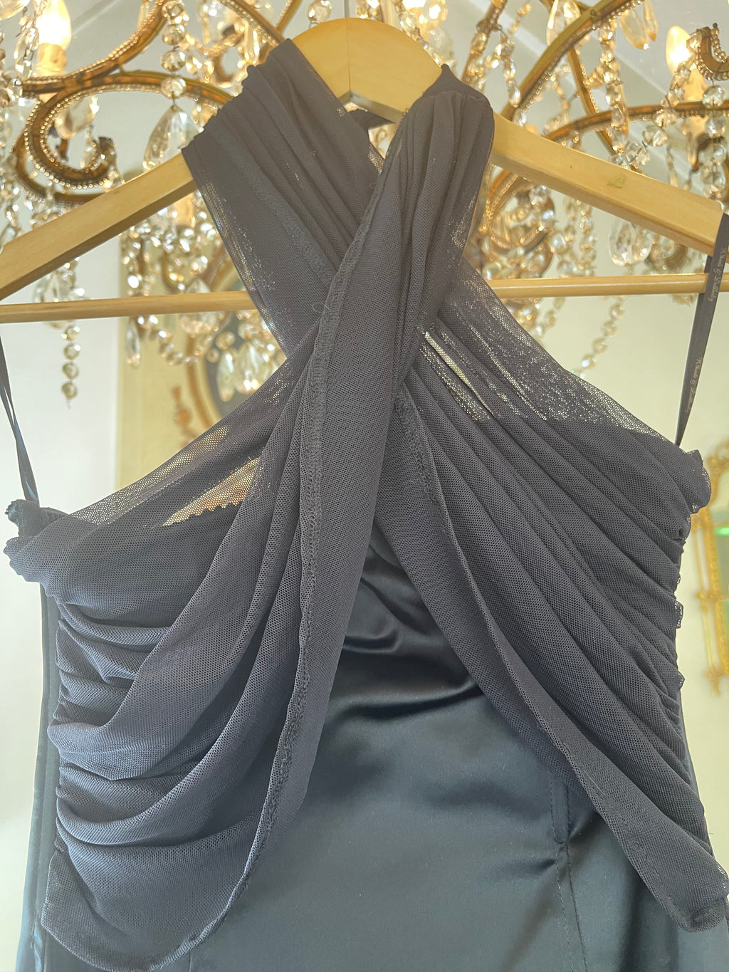 Garage Sale - hardly worn size 10 classic satin bra dress with sheer halter attachment very sexy