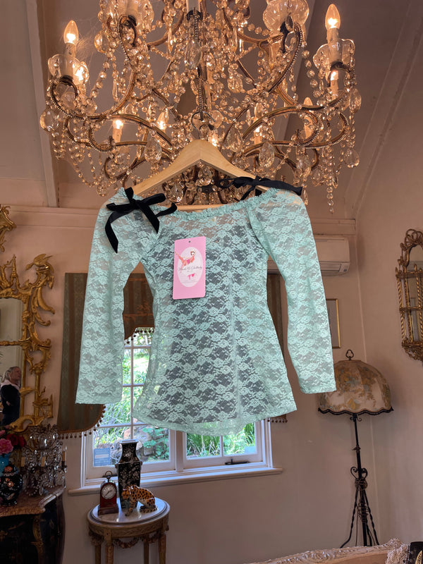 Garage Sale Jewel Lace Top worn once on photo Shoot size 10