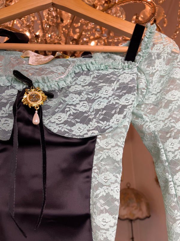 Garage Sale Jewel Lace Top worn once on photo Shoot size 10