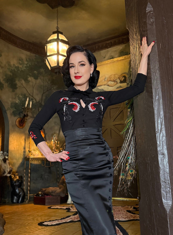 Dita Plume De Teese Noir with red