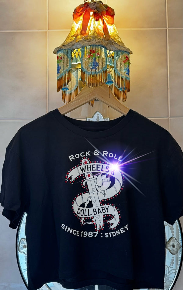 Limited Edition Studded Swarovski Crystal cropped Tee Out now!!  Large (16)