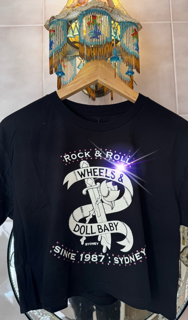 Limited Edition Studded Swarovski Crystal cropped Tee Out now!! Size S (8)