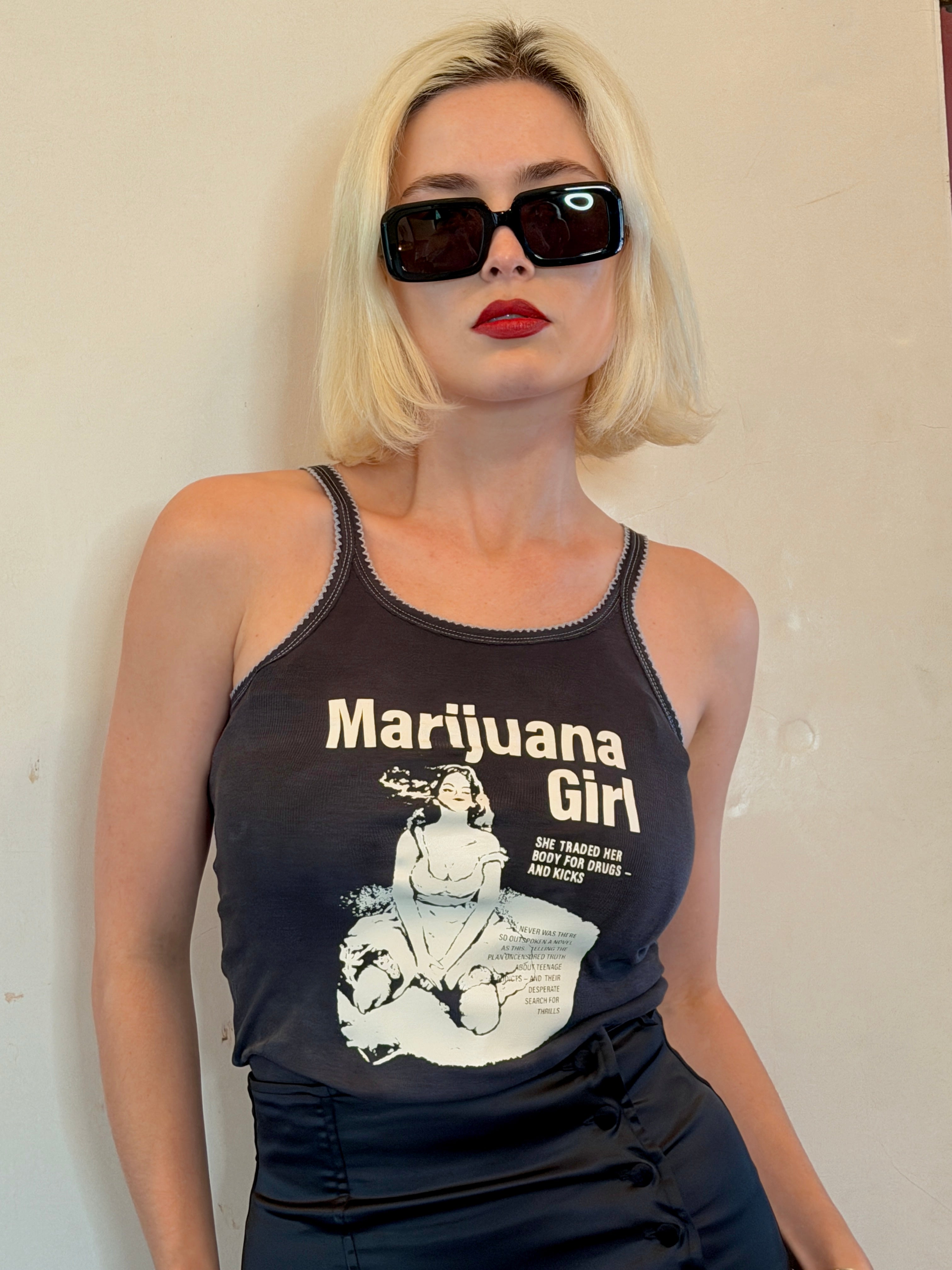 Vintage Marijuana Girl Singlet