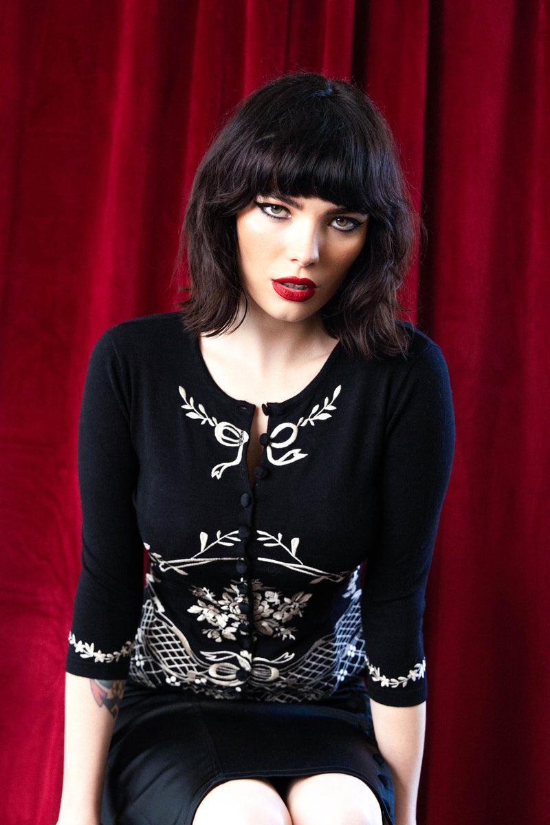 The Marie Antoinette Black Cardigan