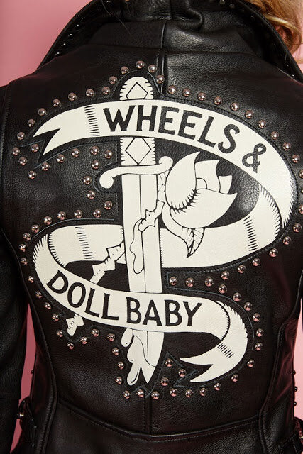 The Wheels and Dollbaby Studded Leather Jacket in Black