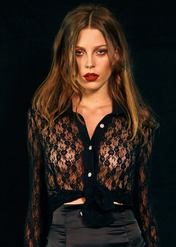 My Boyfriend's Lace Shirt Noir