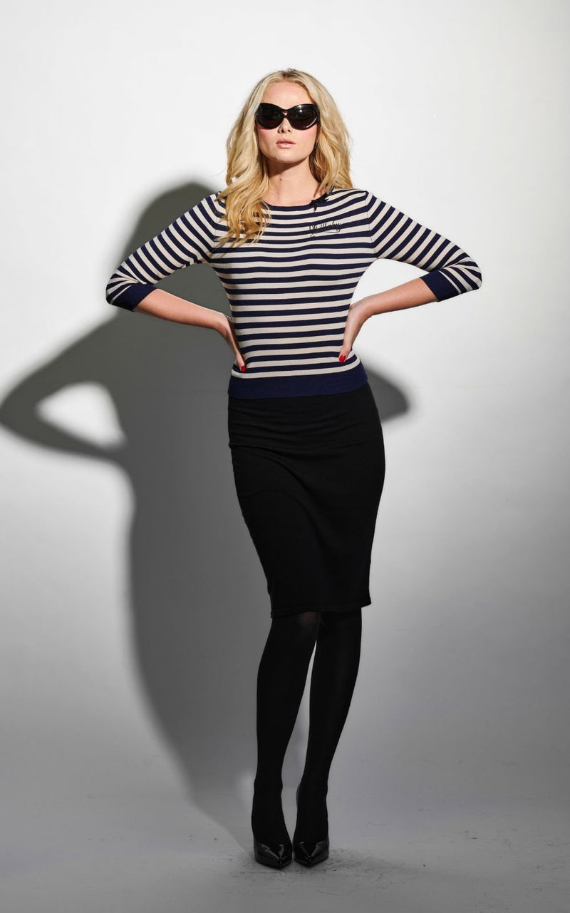 French Sailor Navy & Cream Stripe Sweater