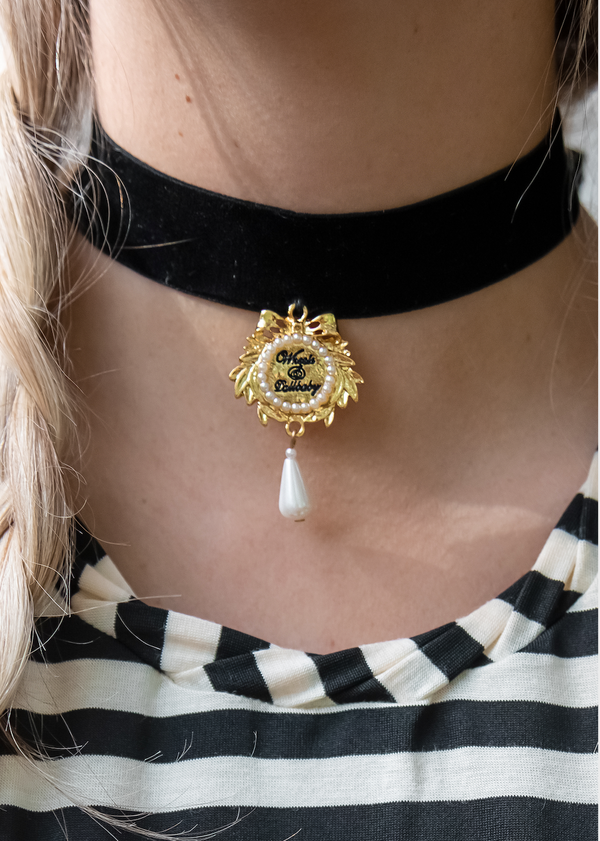 The Wheels and Dollbaby Pearl Charm Choker
