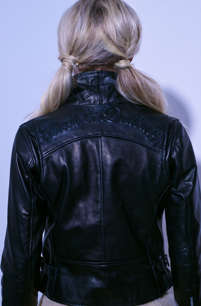 The Embossed Wheels and Dollbaby Women's Leather Jacket