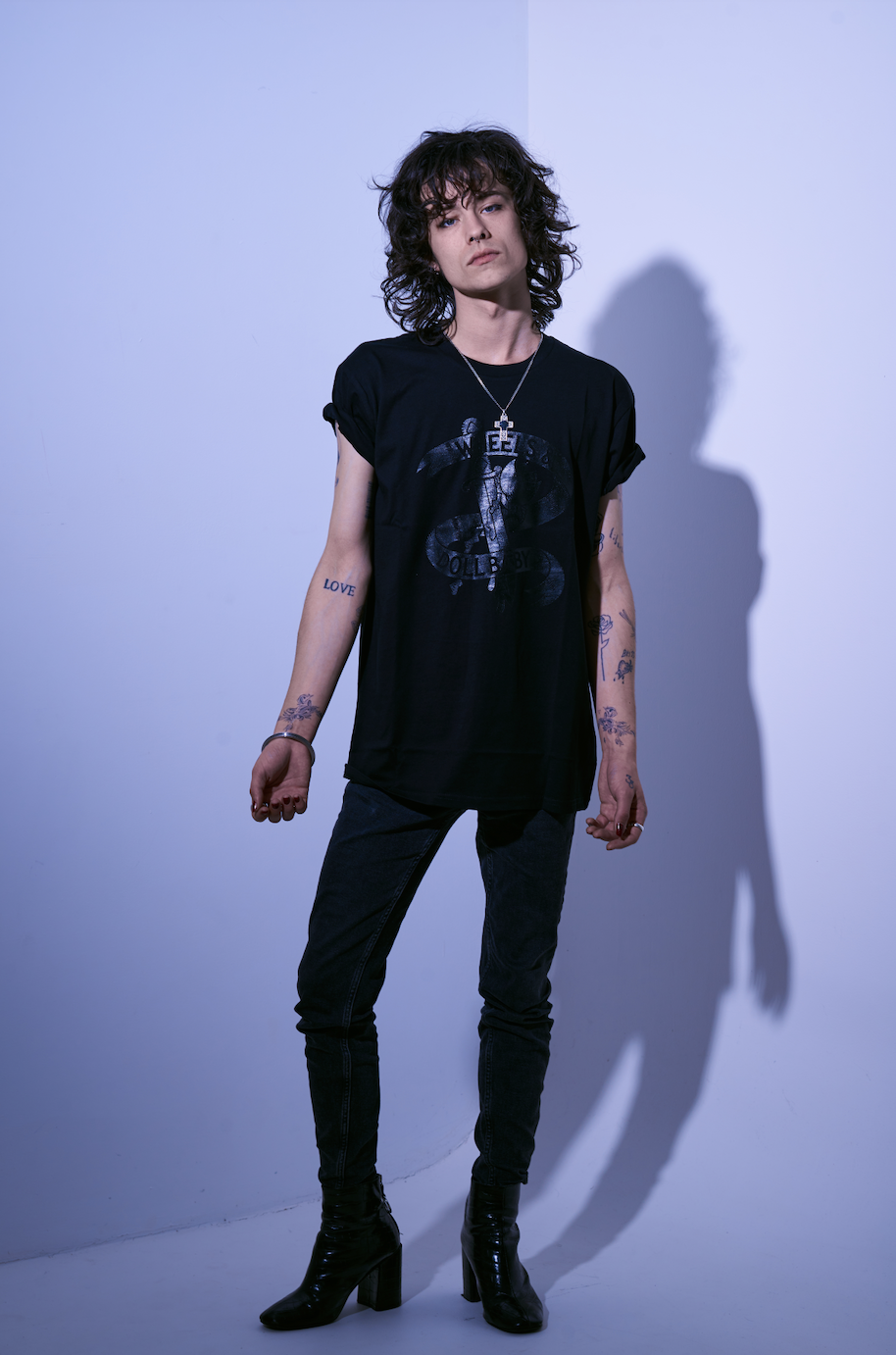Wheels and dollbaby Original Logo Black on Black Mens T-Shirt