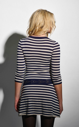 French Sailor Navy & Cream Stripe Dress