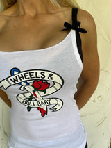 The Original Logo Customised Singlet - Colour in White