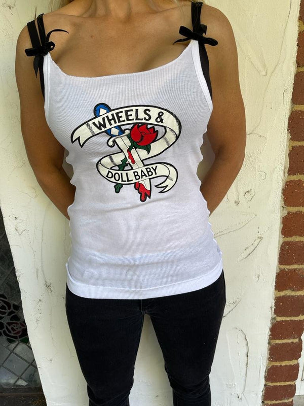 The Original Logo Customised Singlet - Colour in White