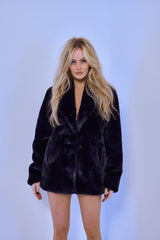 The Luxuriate Fur Coat in Black (Limited Edition)