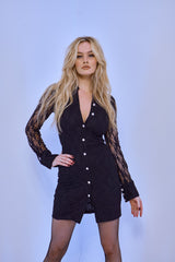 My Boyfriend's Lace Shirt Dress
