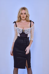 The Jewel Bardot Top in Cream