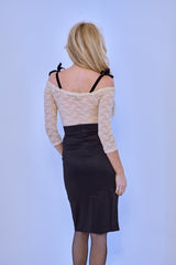 The Jewel Bardot Top in Cream