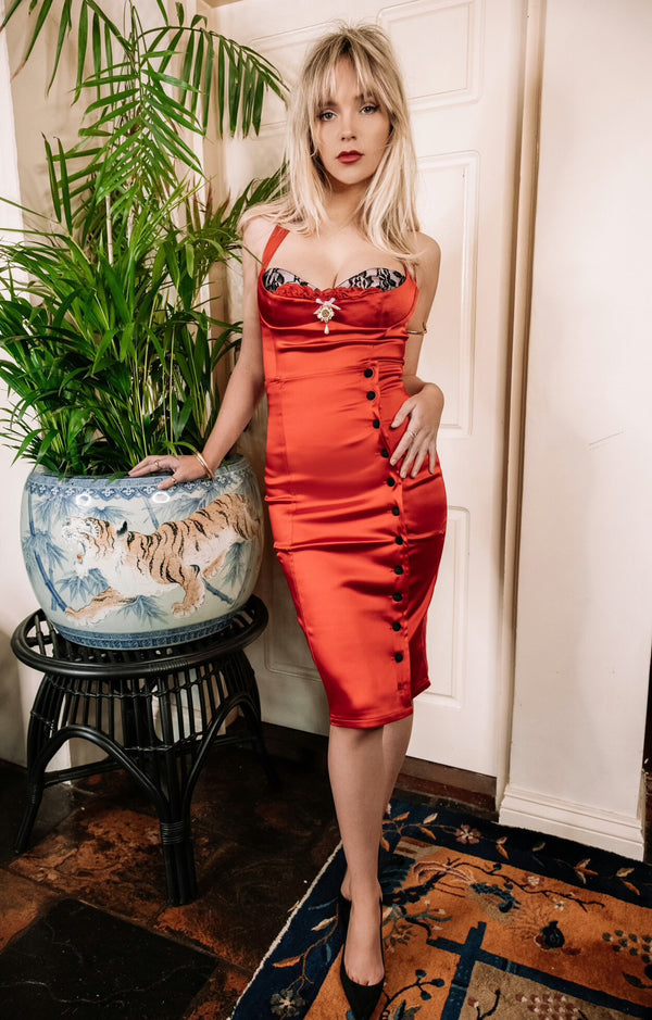 The Boudoir Décoratifs Top in Cherry Red