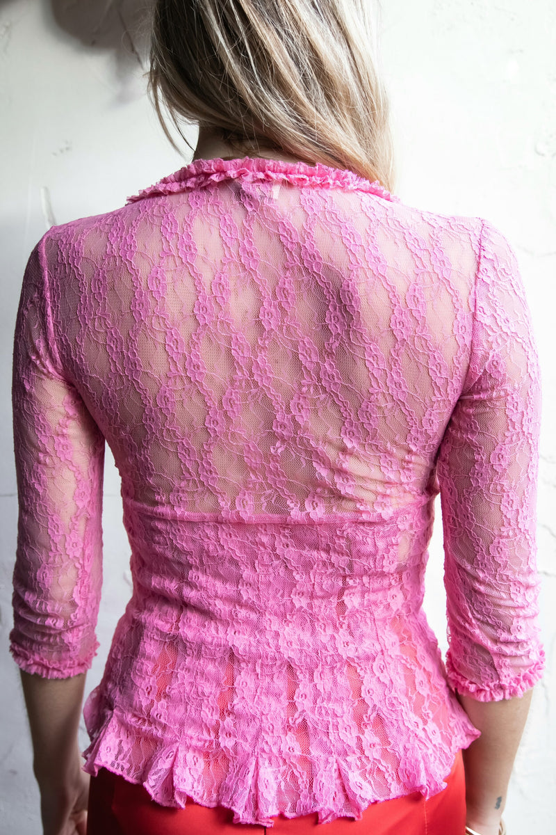 The Sunset Décolletage Top in Pink