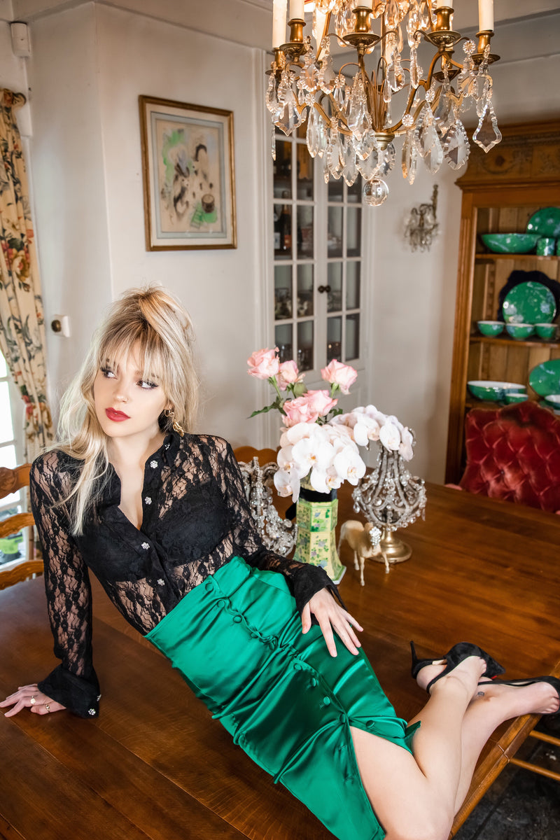 The Irma Skirt in Emerald