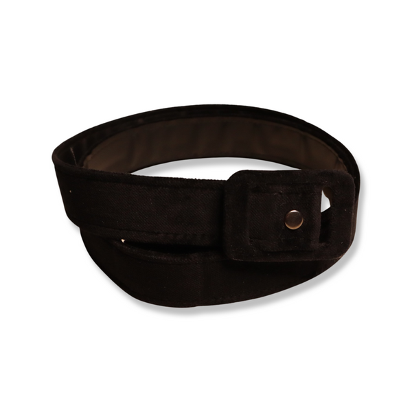 The 50's Slim Belt in Black Velvet