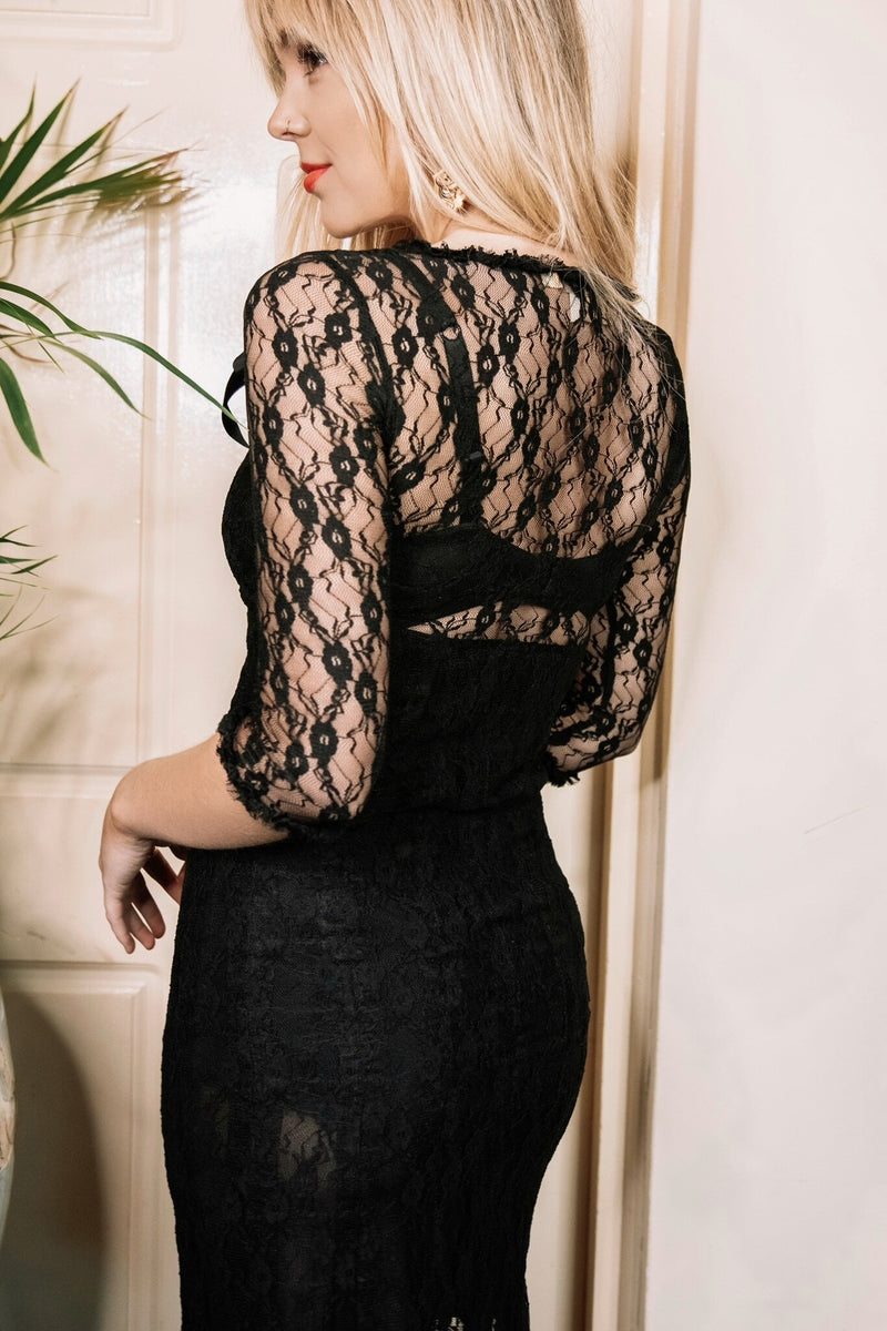 The Sunset Décolletage Dress in Black