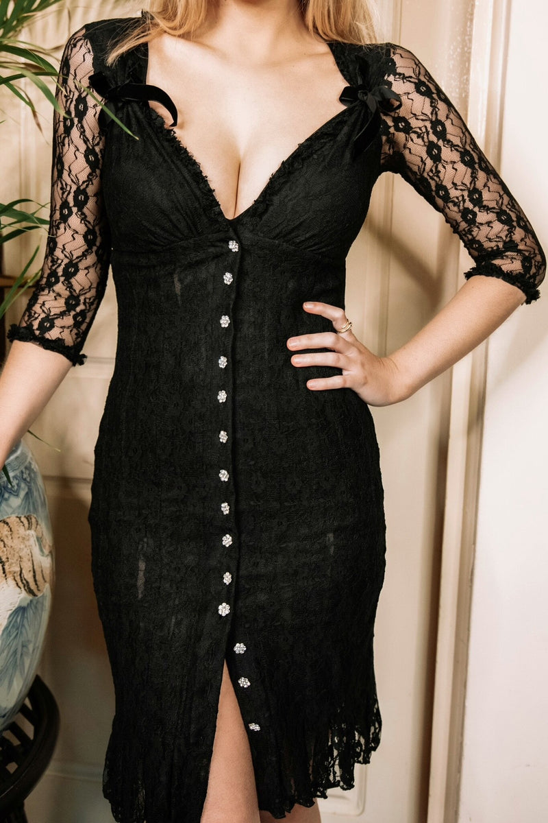The Sunset Décolletage Dress in Black