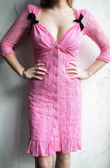 The Sunset Décolletage Dress in Pink