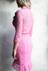 The Sunset Décolletage Dress in Pink